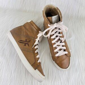 Women's Frye Dylan Leather High-Calf/GRY Lace-up High Top Sneakers Sz 9.5M 70047